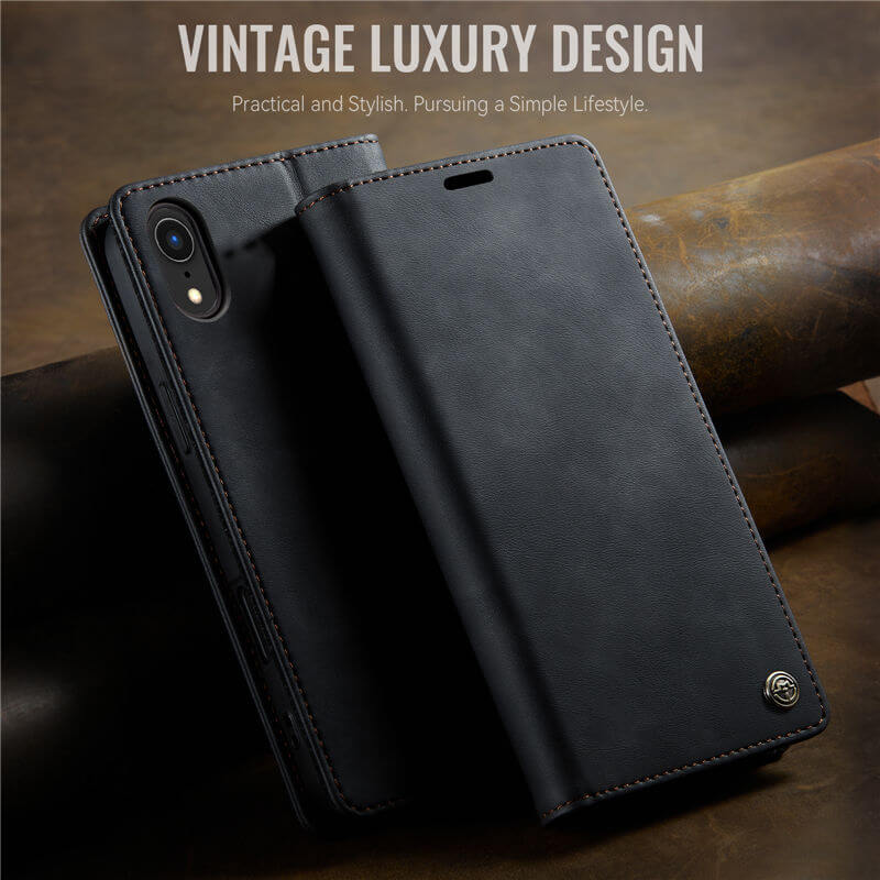 CaseMe iPhone XR Magnetic Wallet Case with RFID Blocking