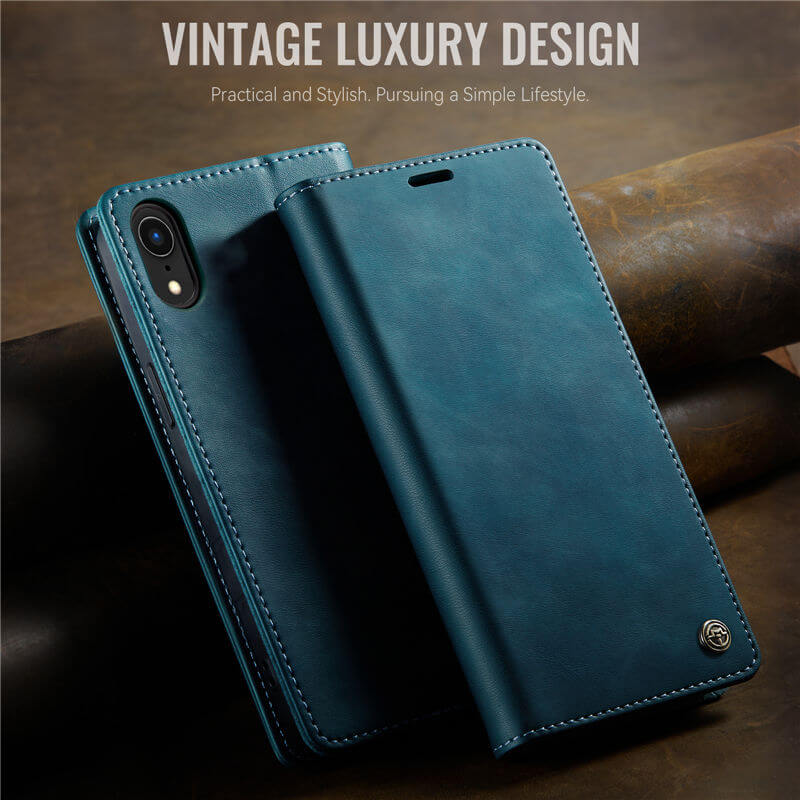 CaseMe iPhone XR Magnetic Wallet Case with RFID Blocking