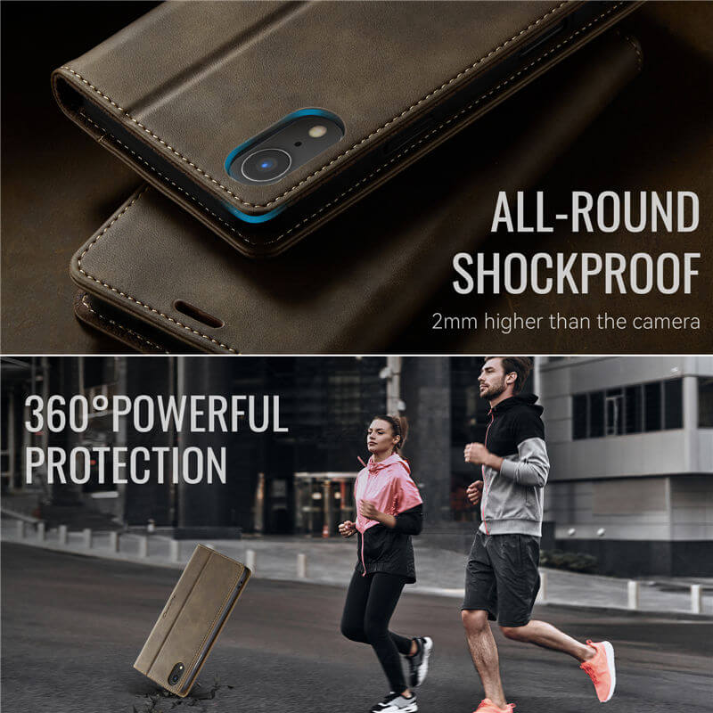 CaseMe iPhone XR Magnetic Wallet Case with RFID Blocking