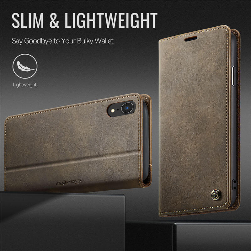 CaseMe iPhone XR Magnetic Wallet Case with RFID Blocking