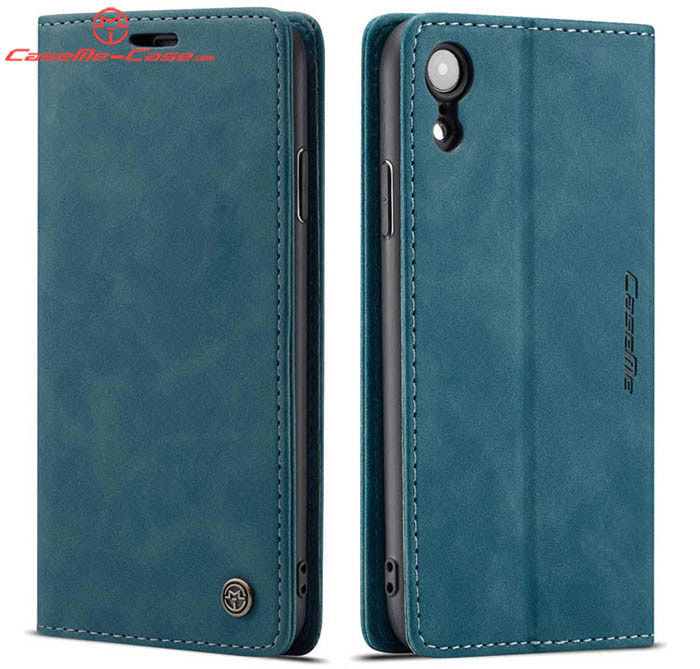 CaseMe iPhone XR Retro Wallet Kickstand Magnetic Flip Leather Case