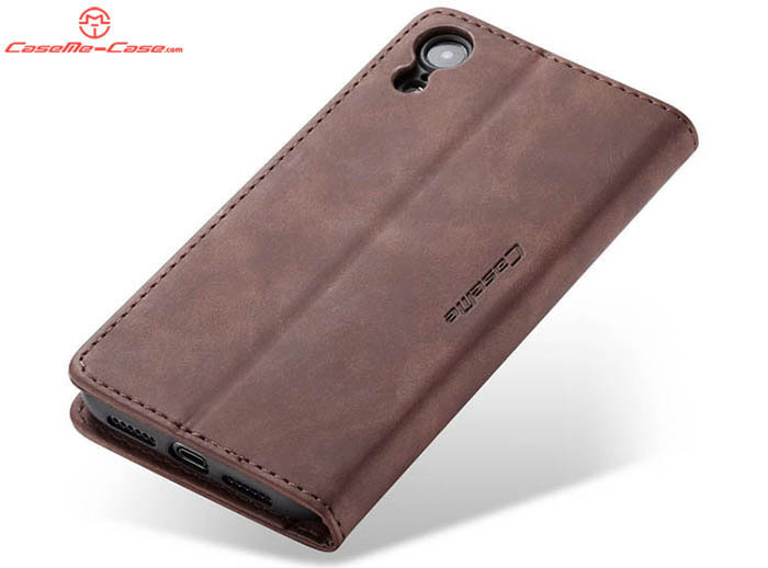 CaseMe iPhone XR Retro Wallet Kickstand Magnetic Flip Leather Case