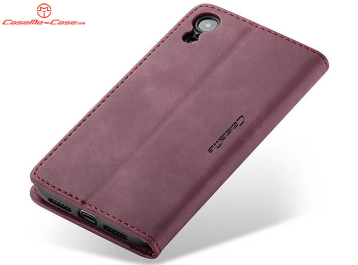 CaseMe iPhone XR Retro Wallet Kickstand Magnetic Flip Leather Case