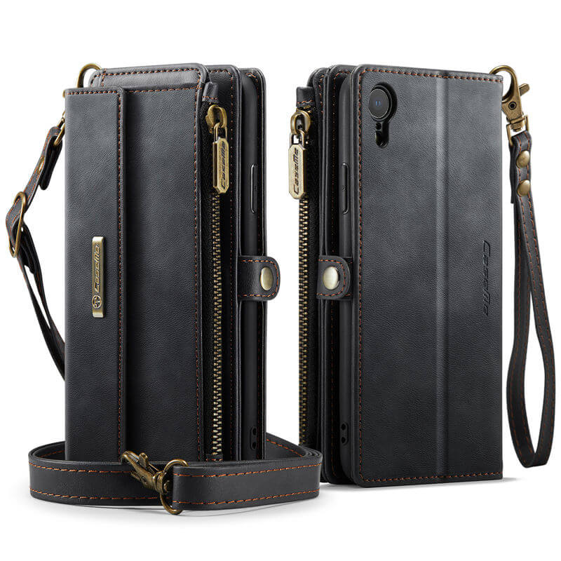 CaseMe iPhone XR Wallet Case – RFID Blocking, 9 Card Slots, Crossbody Strap & Wireless Charging