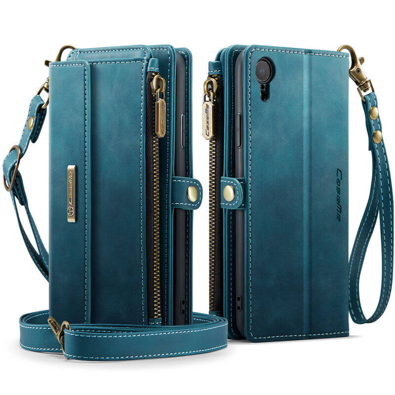 CaseMe iPhone XR Wallet Case – RFID Blocking, 9 Card Slots, Crossbody Strap & Wireless Charging