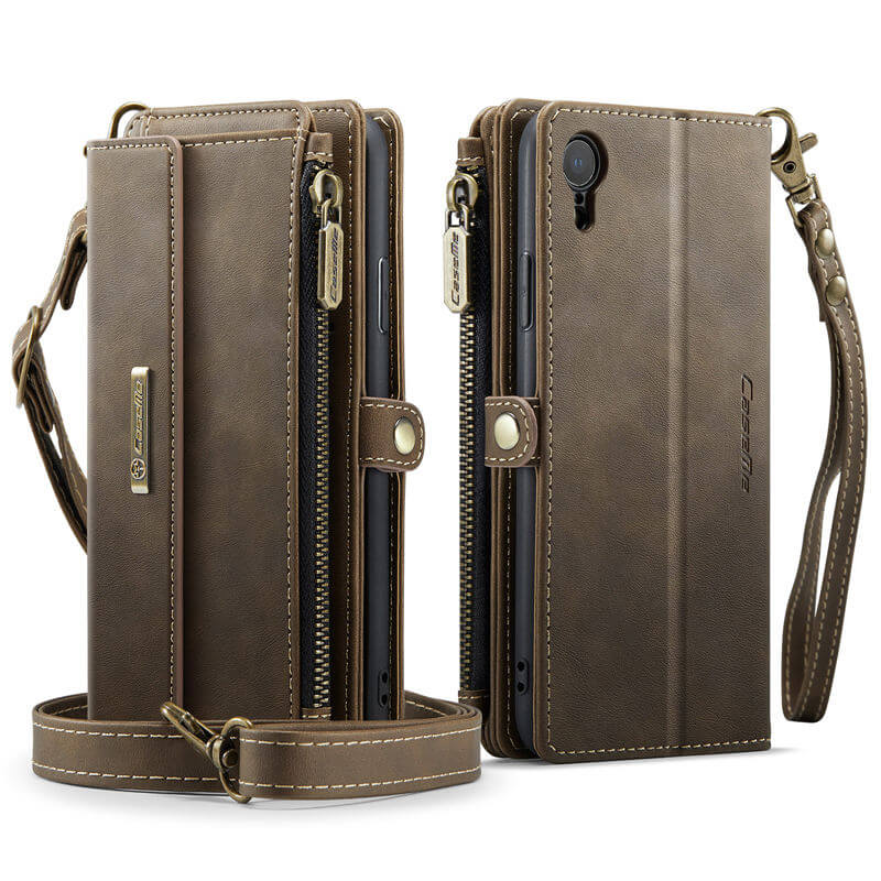 CaseMe iPhone XR Wallet Case – RFID Blocking, 9 Card Slots, Crossbody Strap & Wireless Charging