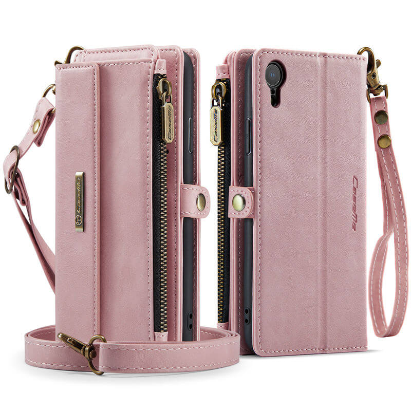 CaseMe iPhone XR Wallet Case – RFID Blocking, 9 Card Slots, Crossbody Strap & Wireless Charging
