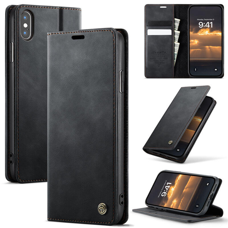 CaseMe iPhone X/XS Magnetic Wallet Case with RFID Blocking Black