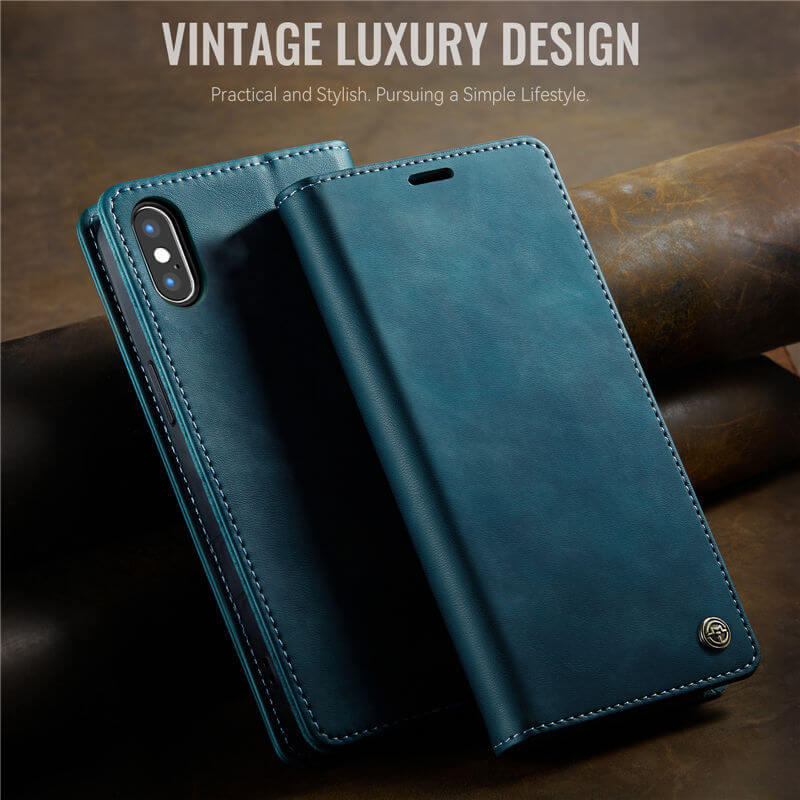 CaseMe iPhone X/XS Magnetic Wallet Case with RFID Blocking