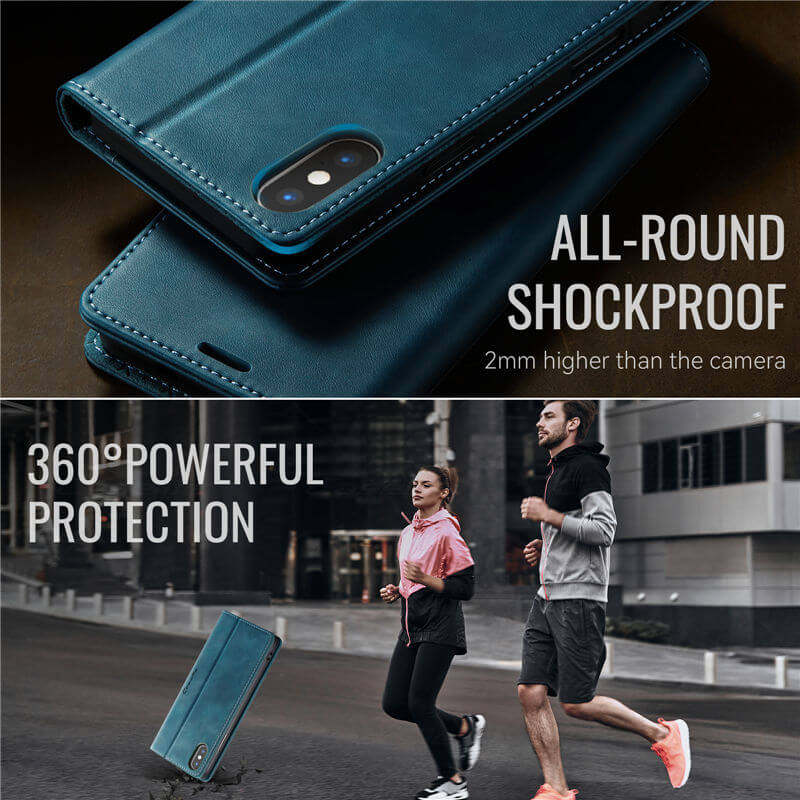 CaseMe iPhone X/XS Magnetic Wallet Case with RFID Blocking