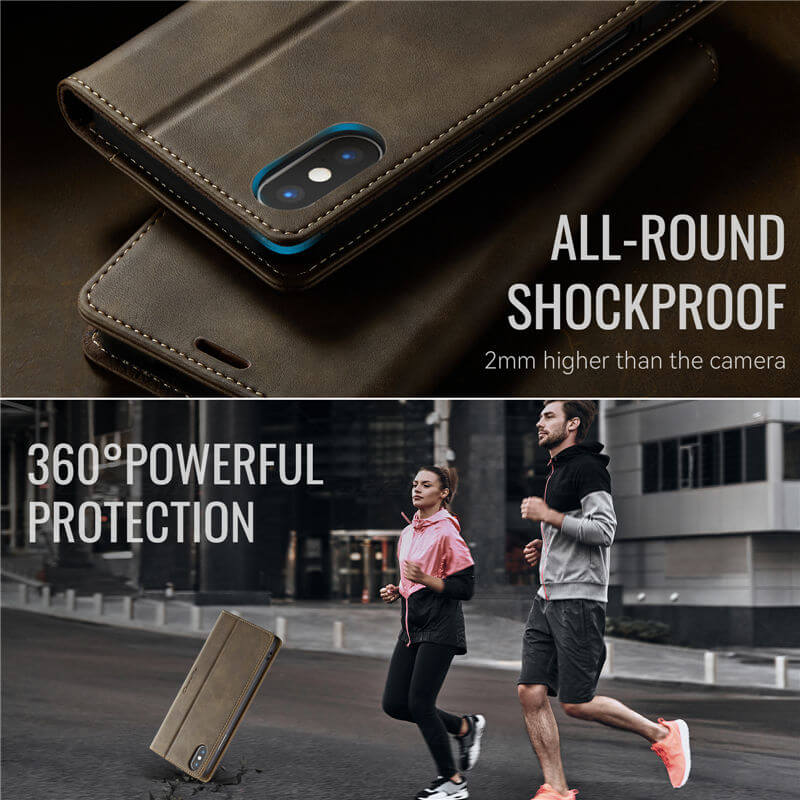 CaseMe iPhone XS Max Magnetic Wallet Case with RFID Blocking