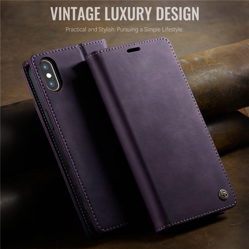 CaseMe iPhone XS Max Magnetic Wallet Case with RFID Blocking