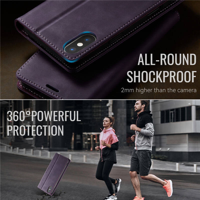 CaseMe iPhone XS Max Magnetic Wallet Case with RFID Blocking
