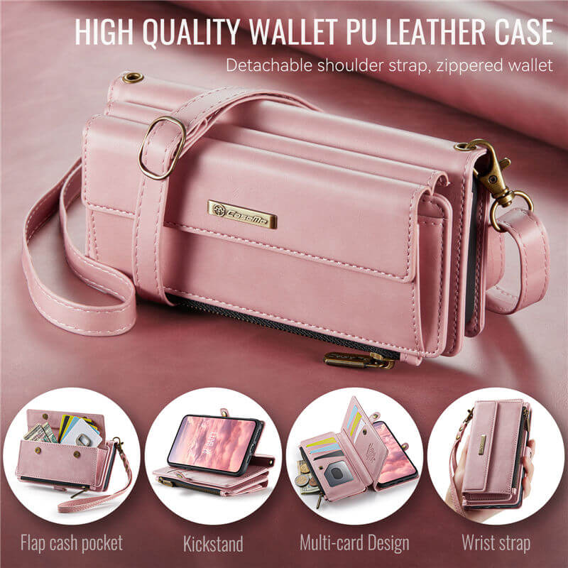 CaseMe iPhone XS Max Wallet Case – RFID Blocking, 9 Card Slots, Crossbody Strap & Wireless Charging