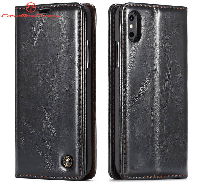 CaseMe iPhone XS Wallet Magnetic Flip Stand Leather Case