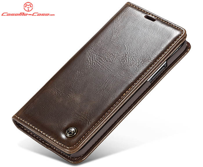 CaseMe iPhone XS Wallet Magnetic Flip Stand Leather Case