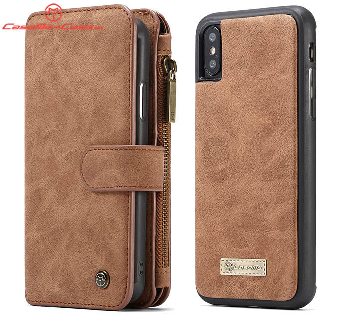 CaseMe iPhone Xs Max Zipper Wallet Magnetic Detachable 2 in 1 Folio Flip Case