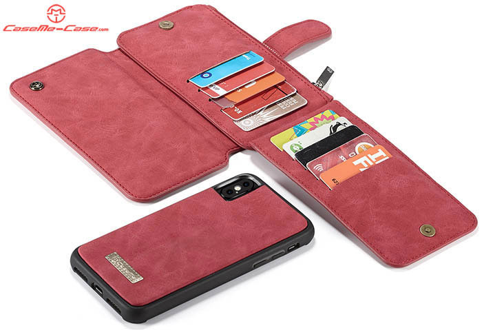 CaseMe iPhone Xs Max Zipper Wallet Magnetic Detachable 2 in 1 Folio Flip Case