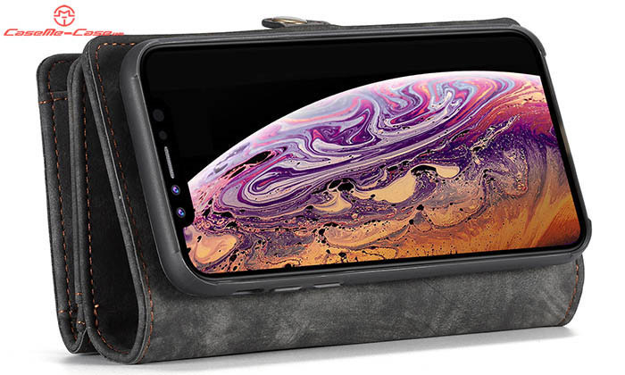 CaseMe iPhone XS Zipper Wallet Magnetic Detachable 2 in 1 Folio Case