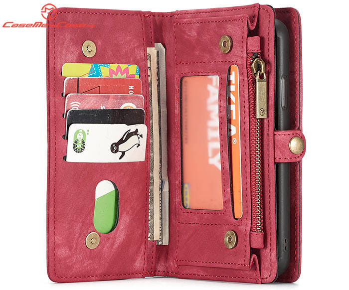 CaseMe iPhone XS Zipper Wallet Magnetic Detachable 2 in 1 Folio Case