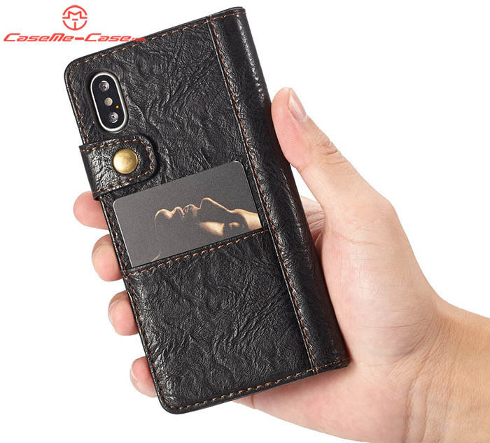 CaseMe iPhone Xs Retro Card Slots Wallet Leather Case