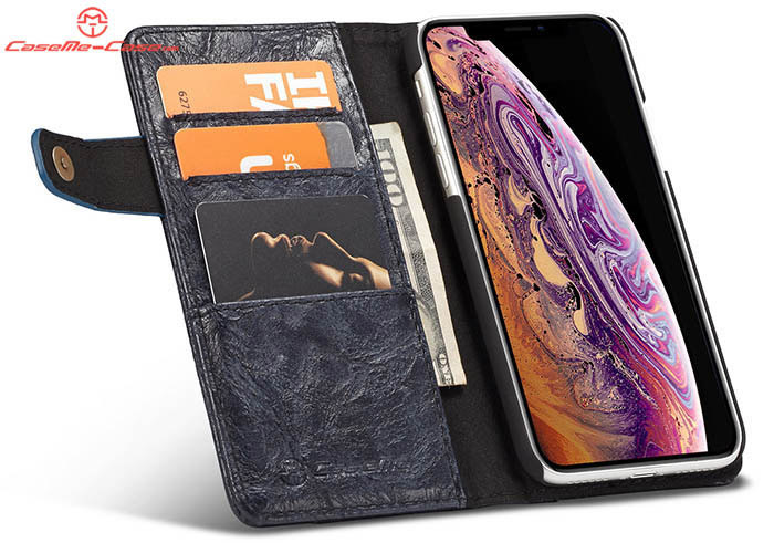 CaseMe iPhone Xs Retro Card Slots Wallet Leather Case