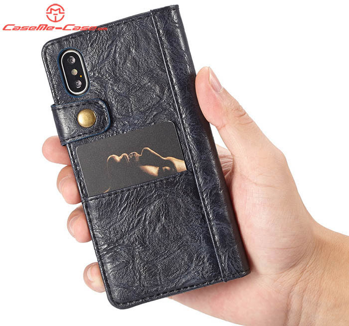 CaseMe iPhone Xs Retro Card Slots Wallet Leather Case