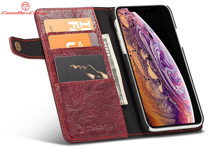 CaseMe iPhone Xs Retro Card Slots Wallet Leather Case